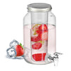 Getränkespender mit Kühleinsatz Zapfhahn und Deckel - 3,5 Liter - Wasserspender Glasbehälter Karaffe mit Einsatz für Früchte Eiswürfel Kaltgetränke Wasser Limo Bowle Eistee