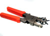 Lochzange Puncher Stanzer für Gürtel Leder Textilien - Leichtgängige scharfe Gürtelzange Zange -  Revolverlochzange mit Hebelübersetzung - 6 auswechselbare Lochpfeifen (2 - 4,5 mm)