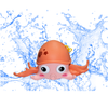 Baby Kinder BadespielzWasserspielzeug Funny Octopus für Bad Badewanne und Boden laufendes Spielzeug Krake - Uhrwerk zum Aufziehen für Bad Dusche Strand Pool - Lustiges Wasserungeheuer (Orange)