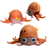Baby Kinder BadespielzWasserspielzeug Funny Octopus für Bad Badewanne und Boden laufendes Spielzeug Krake - Uhrwerk zum Aufziehen für Bad Dusche Strand Pool - Lustiges Wasserungeheuer (Orange)